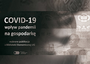 plakat reklamujący wystawę pt. Covid-19 wpływ pandemii na gospodarkę. Wybrane publikacje z Biblioteki 