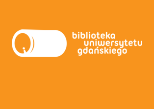 logo biblioteki UG na pomarańczowym tle