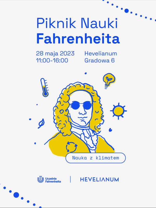 Plakat reklamujący Piknik Naukowy Fahrenheita 