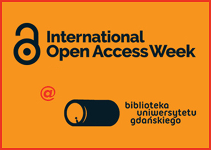 Plakat Open Access Week: na pomarańczowym tle napis i otwarta kłódka 