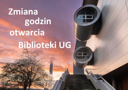 Zmiana godzin otwarcia BUG: zdjęcie Biblioteki z różowym niebem