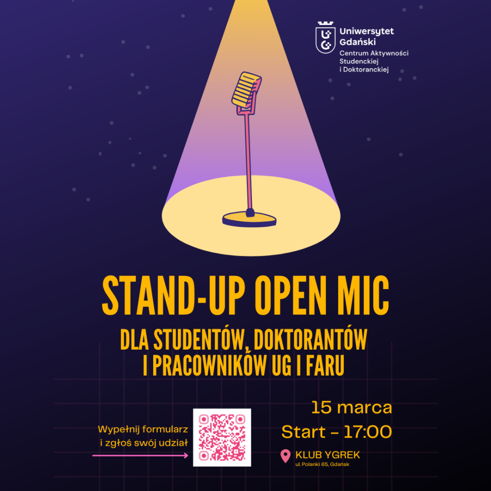 Stand-up Open Mic dla Studentów i Pracowników Uczelni Związku Fahrenheita!