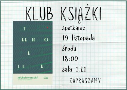 Zapraszamy na listopadowe spotkanie Klubu Książki!