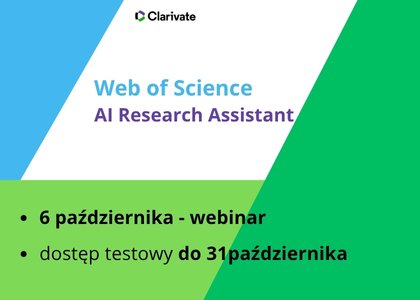 Web of Science AI Research Assistant - szkolenie i dostęp testowy do 31 października 