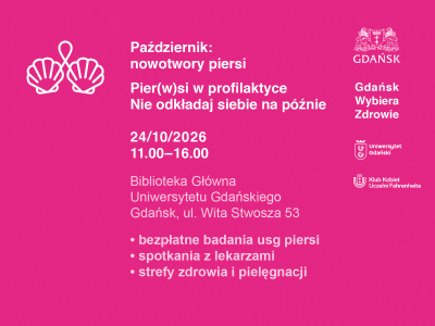 PIER(W)SI W PROFILAKTYCE. Wydarzenie poświęcone profilaktyce i diagnostyce raka piersi w Bibliotece UG