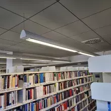 Nowe oświetlenie w Bibliotece Prawnej UG. Fot. Sławomir Dajkowski 