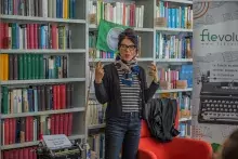 wizyta Brigitte Giraud w Bibliotece Neofilologicznej