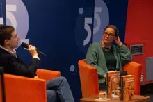 Spotkanie autorskie z dr Katarzyną Warską wokół książki Bruno Schulz idzie do szkoły. Fot. Bartłomiej Jętczak