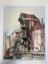 Grafika przedstawiająca Żuraw w Gdańsku 