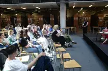 Marie-Hélène Lafon z wizytą w Bibliotece Uniwersytetu Gdańskiego. Fot. Aleksandra Wajs