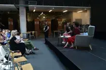 Marie-Hélène Lafon z wizytą w Bibliotece Uniwersytetu Gdańskiego. Fot. Aleksandra Wajs