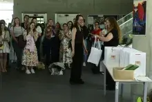 Marie-Hélène Lafon z wizytą w Bibliotece Uniwersytetu Gdańskiego. Fot. Aleksandra Wajs