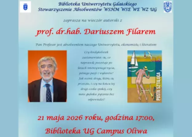 Wieczór autorski z prof. dr. hab. Dariuszem Filarem wokół książki PUSTA SZTALUGA