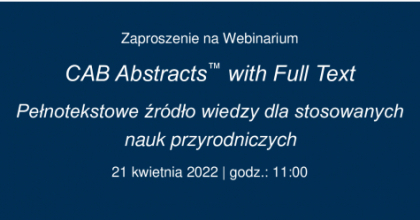 Na granatowym tle zaproszenie na webinarium