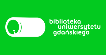Logo Biblioteki UG na zielonym tle.