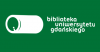 Logo Biblioteki UG: biała kapsuła i napis: Biblioteka Uniwersytetu Gdańskiego na zielonym tle